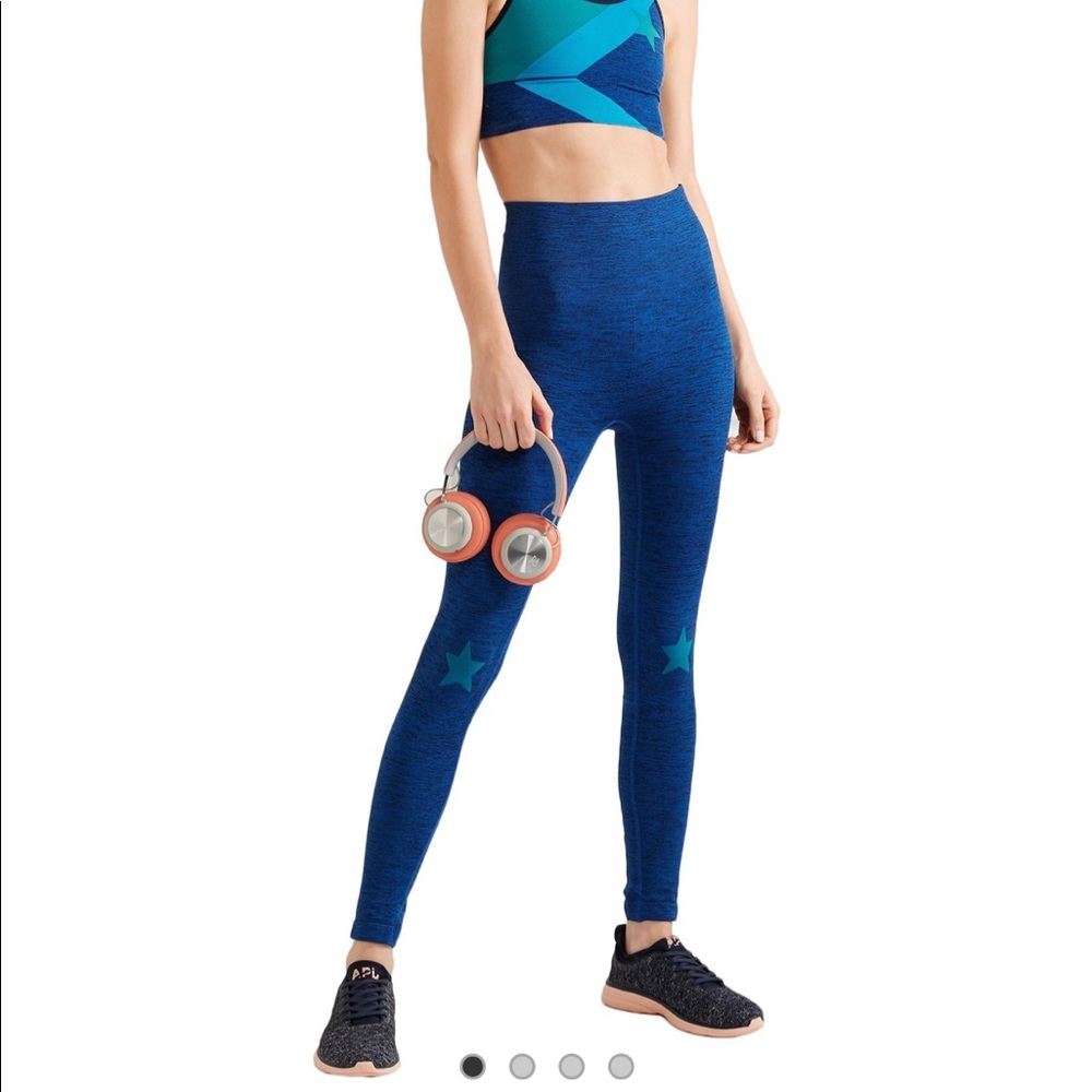 Seamless High-Waist Blue Star Leggings